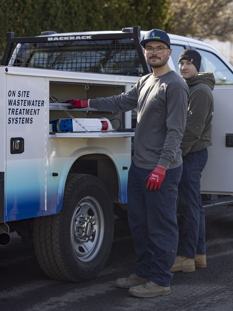 Wastewater Works technician at a project site
