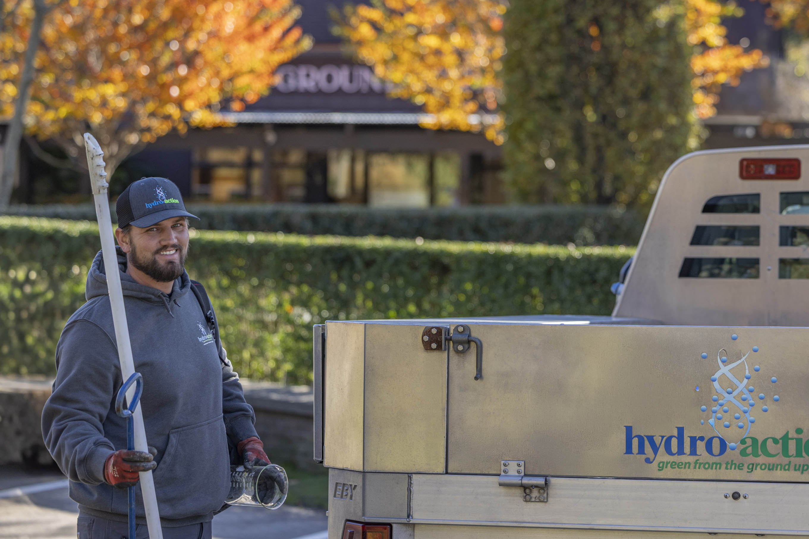 Hydro-Action Technician by a Hydro-Action truck